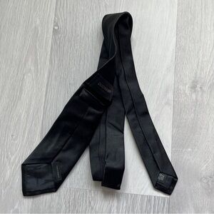 DUCHAMP 100% SILK BLACK NECKTIE SLIM FORMAL MENS